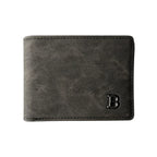 Men’s Leather Wallet with Zipper Coin Pocket – Minimalist Short Card Holder Business Design