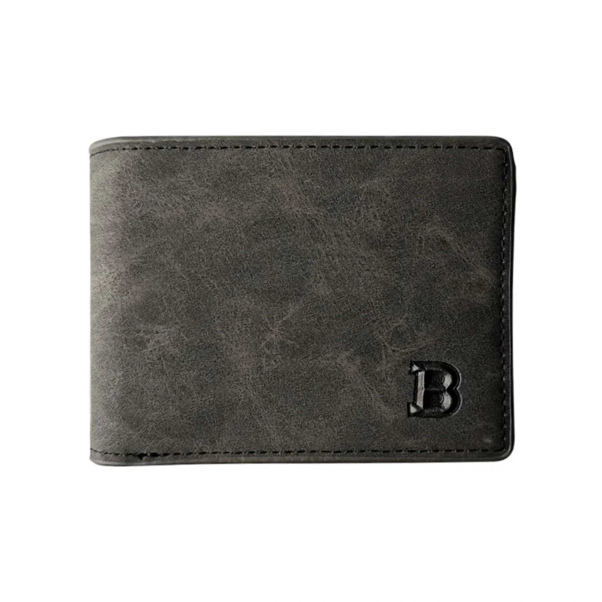 Men’s Leather Wallet with Zipper Coin Pocket – Minimalist Short Card Holder Business Design