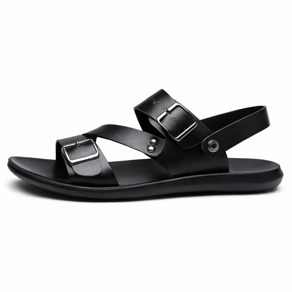 Men’s Leather Sandal with Open Toe – Comfortable Casual Beach Shoe