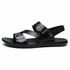 Men’s Leather Sandal with Open Toe – Comfortable Casual Beach Shoe