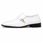 White Leather Classics for Men – New 2025 Patent Leather Business Dress Shoes, Slip-On Party Footwear with Pointed Toe