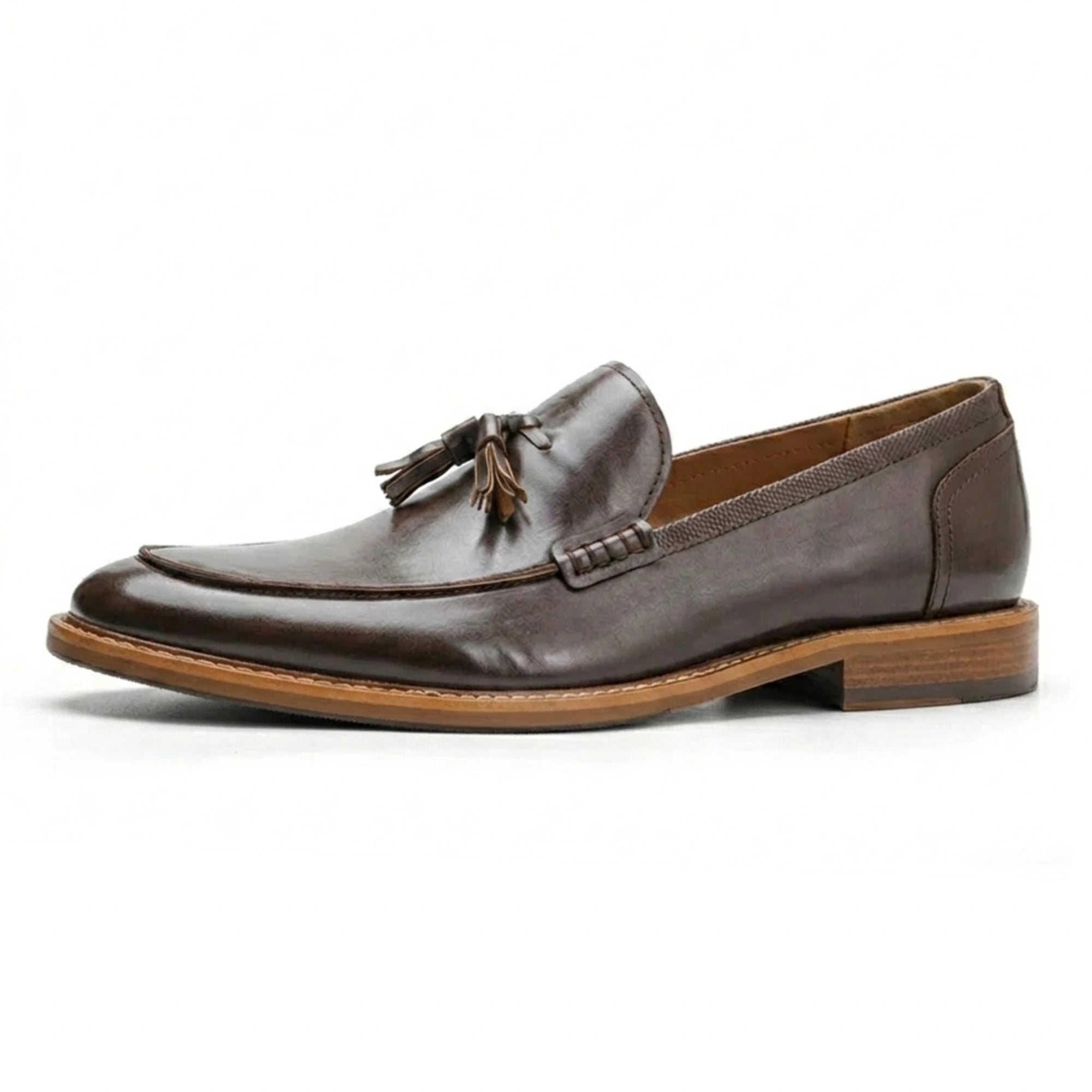 Refined American-Style Men’s Leather Loafers Brown – Comfortable Casual Luxury Shoes