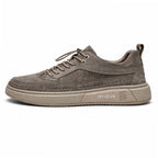 Men’s Fashion Genuine Leather Sneakers – Breathable Autumn Lace-Up Comfortable Casual Shoes