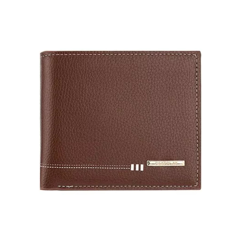 Men’s Lychee Pattern Wallet – High-Quality Zipper Coin Purse and Credit Card Holder, Short Business Wallet