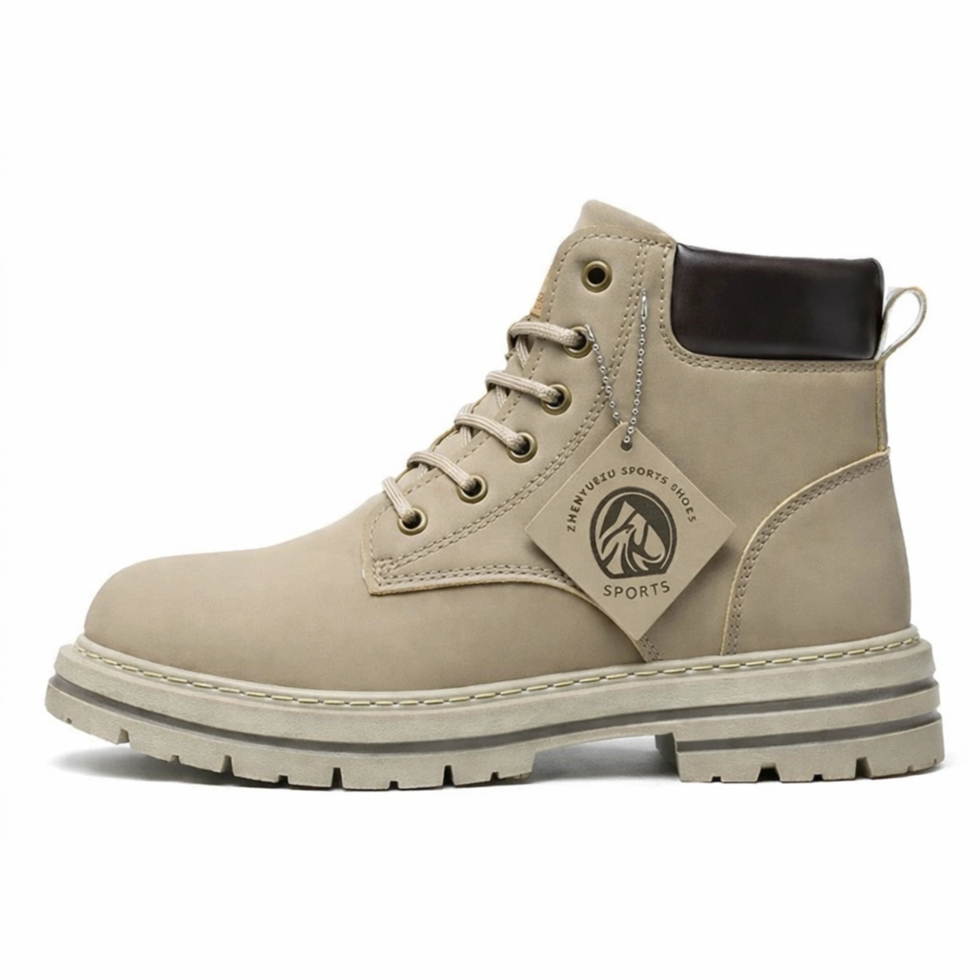 Men’s Leather High-Top Boots – Fashion Motorcycle Ankle Boots, Winter & Spring Casual Lace-Up Footwear