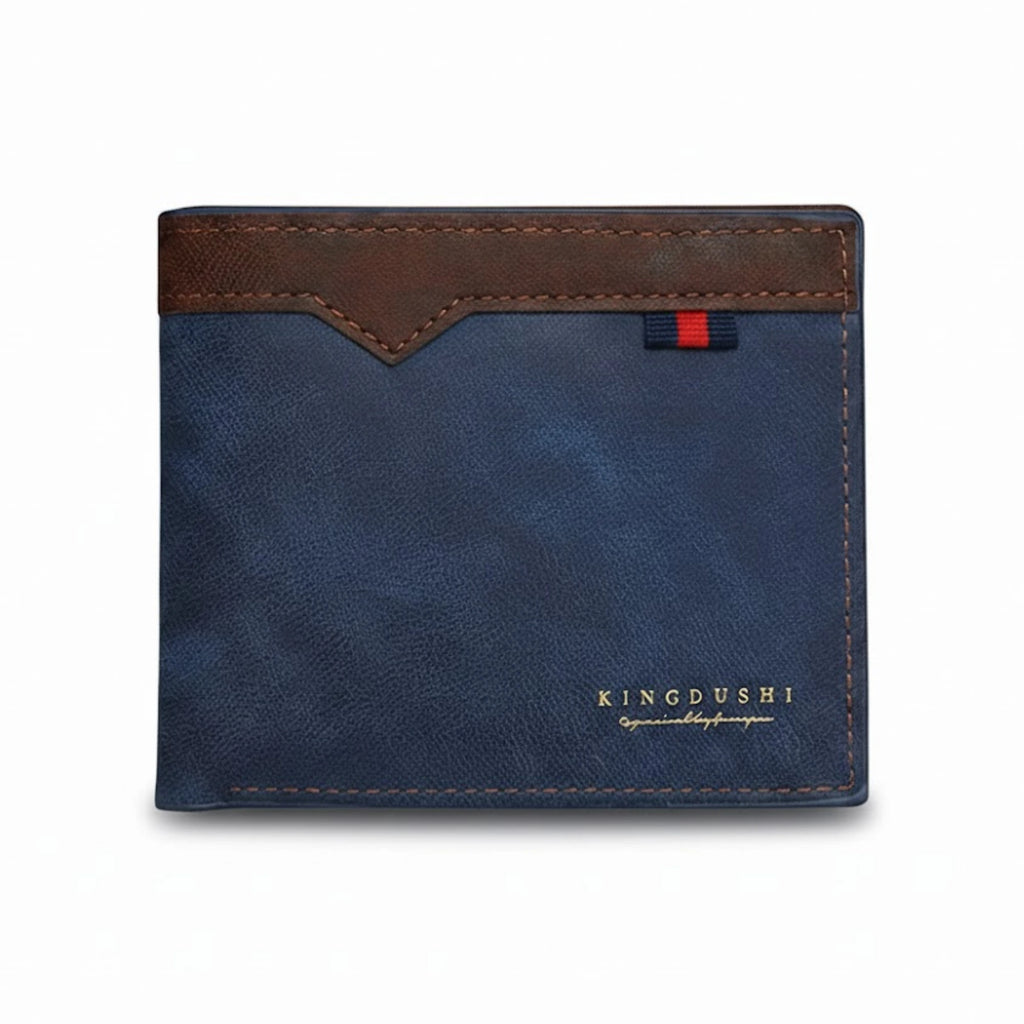 Men’s Bifold Wallet – Minimalist Casual Short Wallet with Multiple Card Slots, Zippered Coin Compartment, Large Capacity