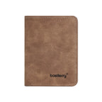 Men’s Slim Leather Wallet – Sanded Finish, Multi Card Holder, Minimalist Compact Short Wallet