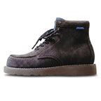 Men’s Retro Low-Top Work Boots – Cow Suede Leather Lace-Up Boots, Chunky Sole, Comfortable Autumn Winter Boots