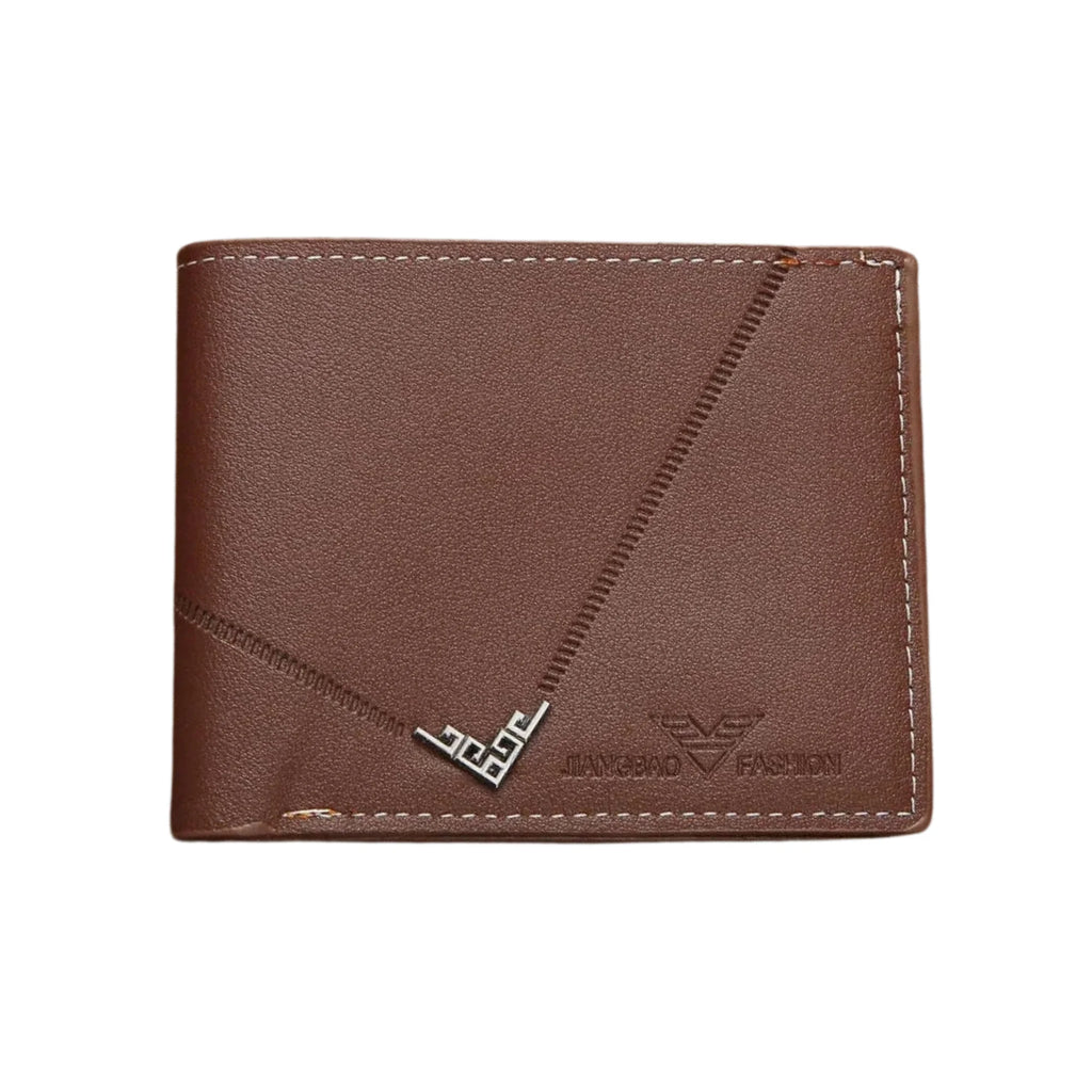 Men’s Leather Bifold Wallet – Short Design, Multiple Card & ID Holder, Casual Business Style