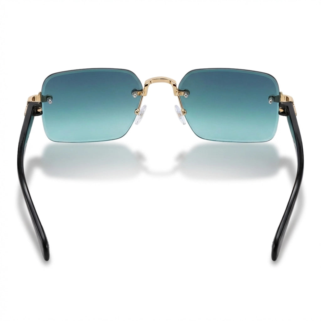 Men’s Retro Rimless Square Glasses – Multicolor Casual Design for Daily Wear, Outdoor, Travel and Street Photography