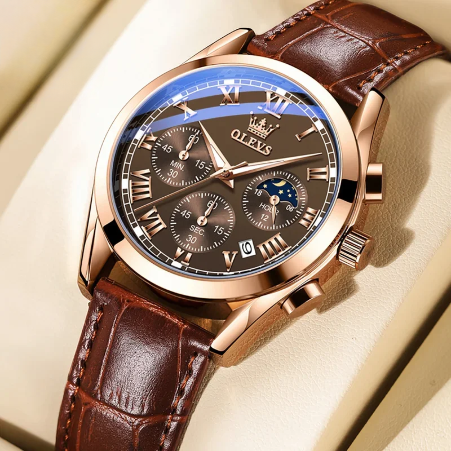Men’s Luxury Multifunction Quartz Watch – Stainless Steel, Luminous, Waterproof Business Wristwatch