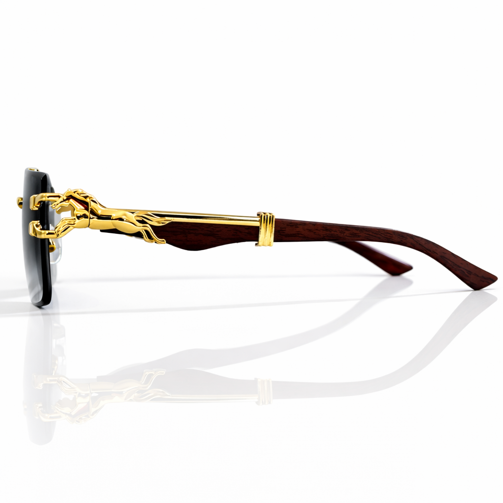 Men’s Square Rimless Sunglasses – Luxury Vintage Designer Style with Modern Fashion Look