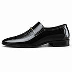 Men’s Italian Style Leather Classic Shoes, Elegant Slip-On Formal Shoes with Pointed Toe for Parties and Special Occasions