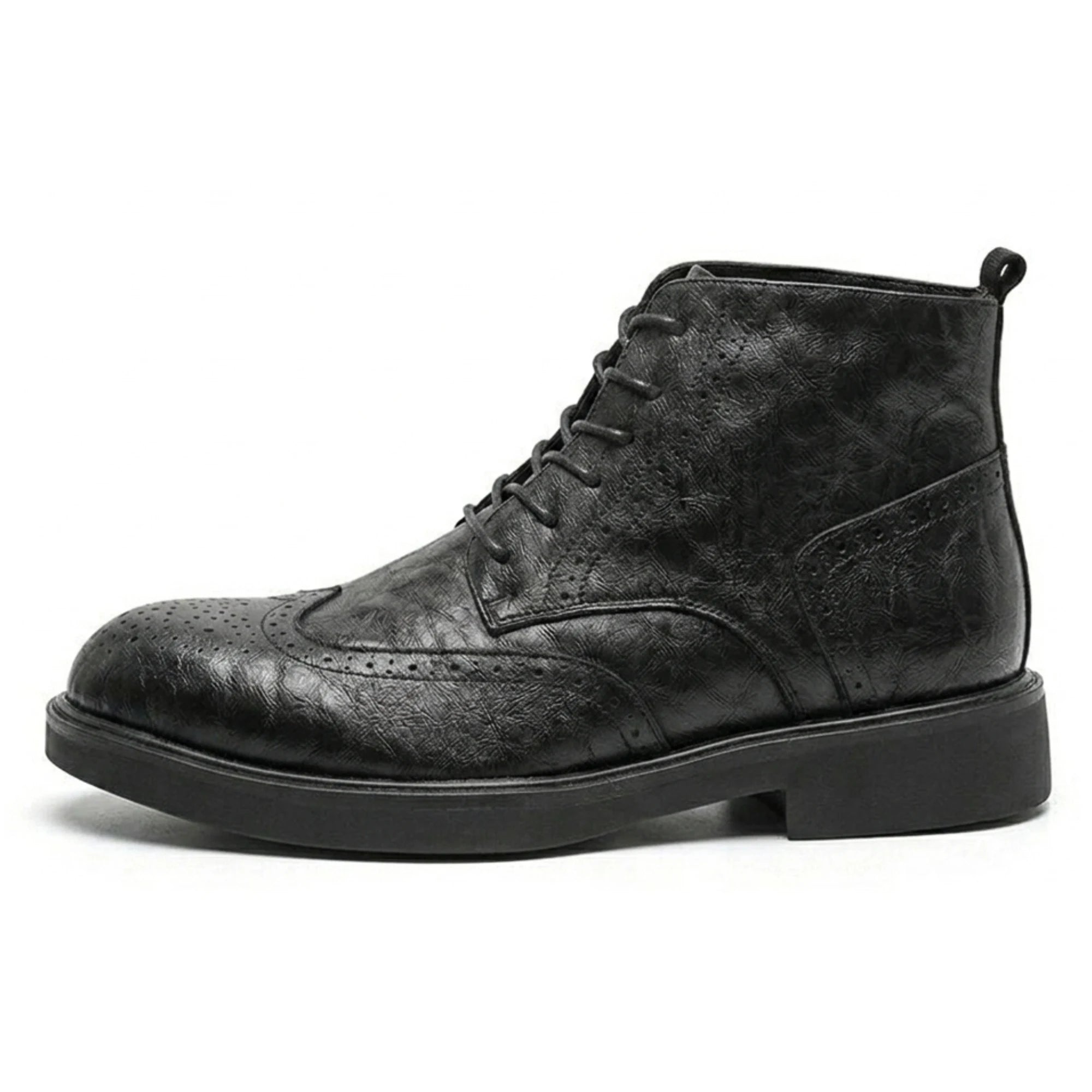 Fashion Vintage British Men’s Ankle Boots – High-Quality Real Leather, Brogue Lace-Up, Autumn/Winter