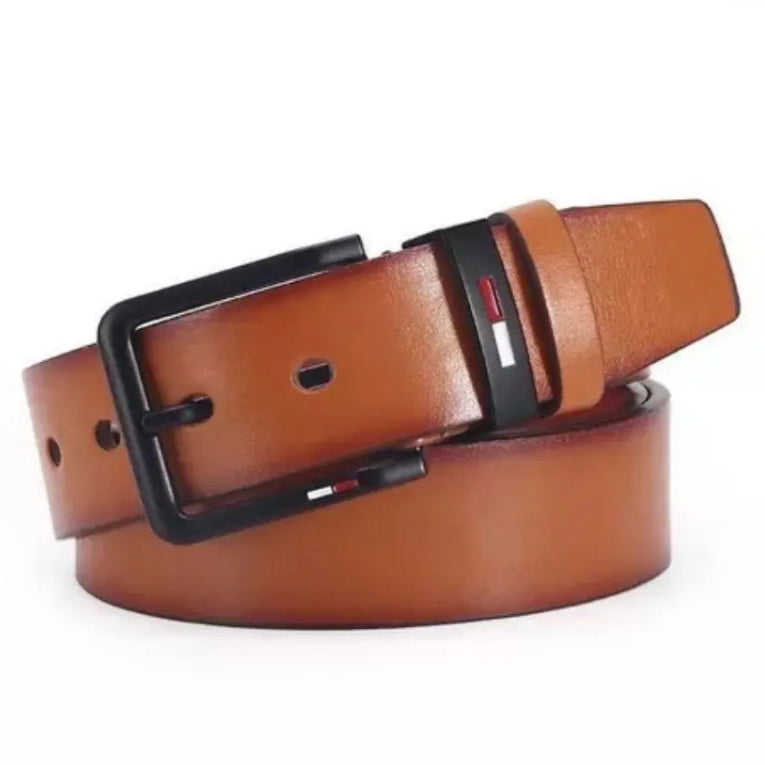 Men’s Classic PU Leather Belt with Alloy Pin Buckle – Business & Casual Waist Belt