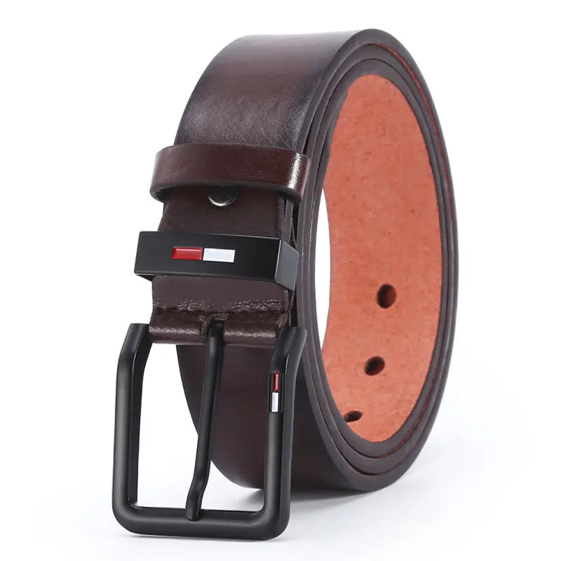 Men’s Classic PU Leather Belt with Alloy Pin Buckle – Business & Casual Waist Belt