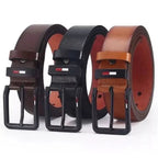 Men’s Classic PU Leather Belt with Alloy Pin Buckle – Business & Casual Waist Belt