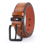 Men’s Classic PU Leather Belt with Alloy Pin Buckle – Business & Casual Waist Belt