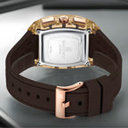 Men’s Sport Watch – High-Quality Quartz Chronograph with Silica Strap, 50M Waterproof, Date Display