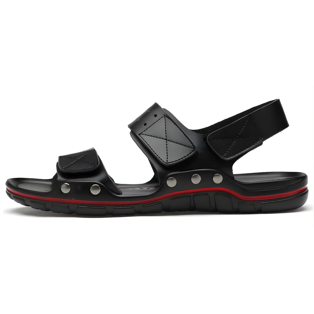 Men’s Premium Leather Casual Sandal – Comfortable Outdoor Walking Shoe with Soft Sole