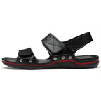 Men’s Premium Leather Casual Sandal – Comfortable Outdoor Walking Shoe with Soft Sole