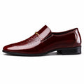 Men’s Italian Style Leather Classic Shoes, Elegant Slip-On Formal Shoes with Pointed Toe for Parties and Special Occasions