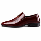Men’s Italian Style Leather Classic Shoes, Elegant Slip-On Formal Shoes with Pointed Toe for Parties and Special Occasions