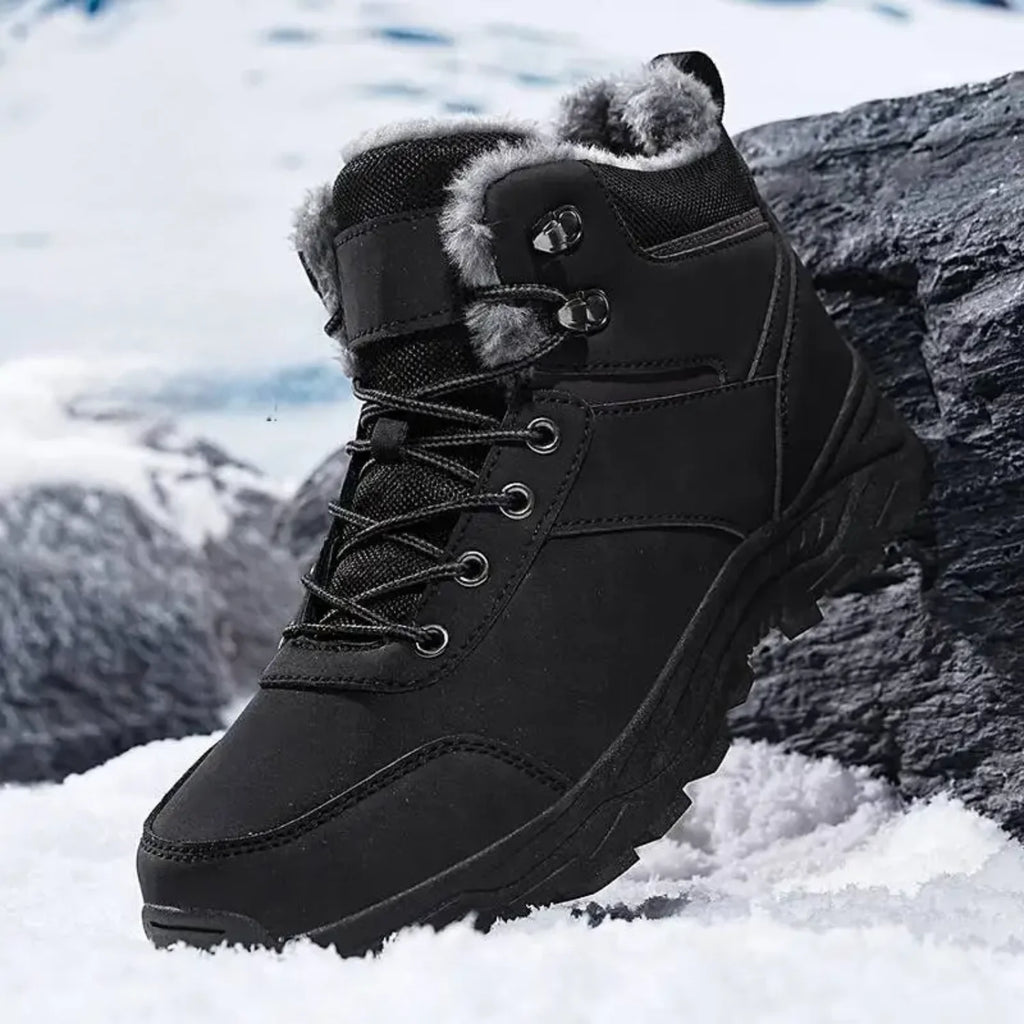 Men’s High-Top Fleece-Lined Boots – Thick Sole, Snow, Hiking, Hunting, Autumn/Winter