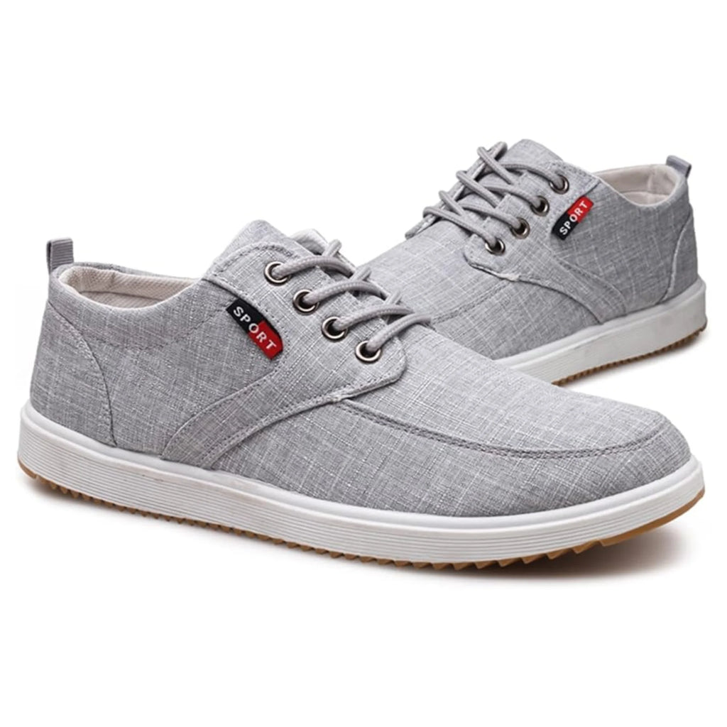 Odorless Slip-Resistant Navy Blue Sneakers for Men & Teen Boys – Casual Lace-Up Canvas Student Shoes, Comfortable Everyday Footwear