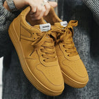 Casual Men’s Sneakers – Lightweight Breathable PU Leather Shoes, Lace-Up Flats for Everyday Comfort, Tennis & Fashion Footwear