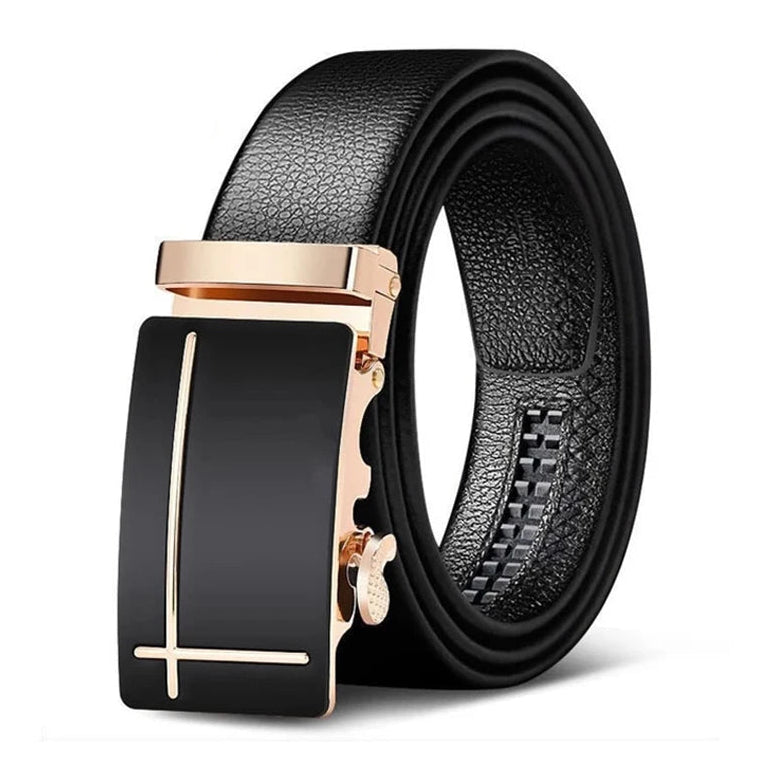 Men’s Genuine Leather Belt – Automatic Buckle, High-Quality Leather Strap for Casual and Jeans Wear