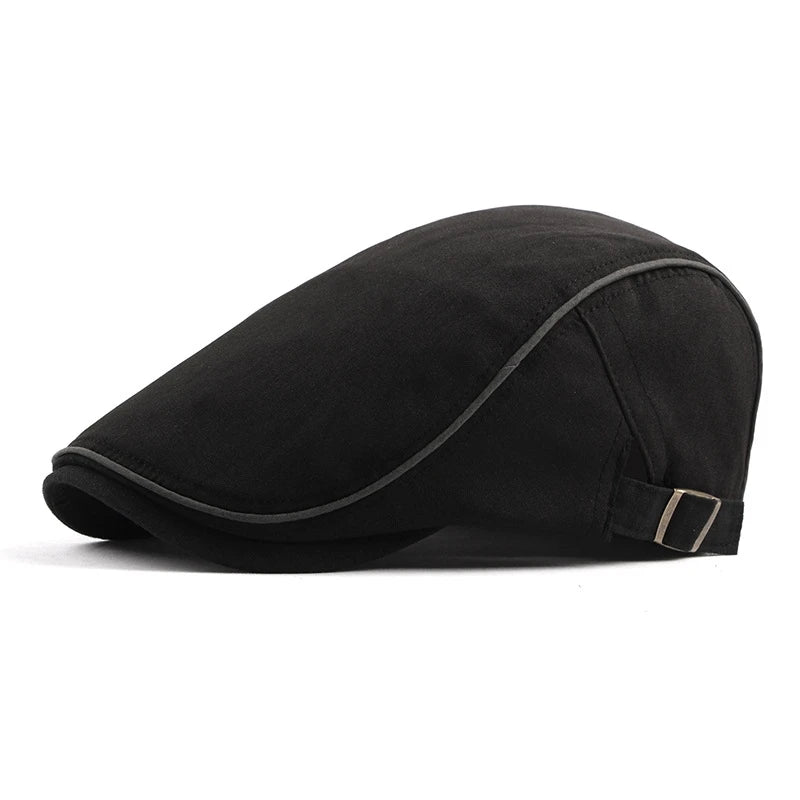 Adjustable Men’s Cotton Beret – Classic Casual Style for Spring & Summer