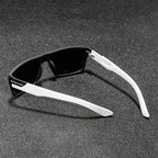 Men’s Black Polarized Sunglasses – Classic Square Design for Outdoor, Driving and Fishing with UV400 Protection