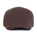 Men’s Cotton Beret – Solid Color Retro Casual Style