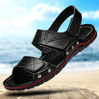 Men’s Premium Leather Casual Sandal – Comfortable Outdoor Walking Shoe with Soft Sole