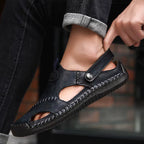 Genuine Leather Summer Sandals – Soft, Comfortable Non-Slip Design for Beach and Outdoor Wear