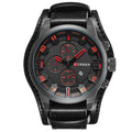 Men’s Luxury Quartz Watch with Leather Strap, Date Display – Sport, Military & Businessa Style