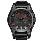 Men’s Luxury Quartz Watch with Leather Strap, Date Display – Sport, Military & Businessa Style