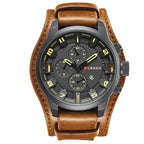 Men’s Luxury Quartz Watch with Leather Strap, Date Display – Sport, Military & Businessa Style