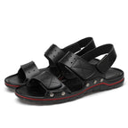 Men’s Premium Leather Casual Sandal – Comfortable Outdoor Walking Shoe with Soft Sole