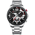 Luxuriöse Herren-Chronographenuhr – Wasserdichte Quarz-Armbanduhr aus Edelstahl für Freizeit und Business 