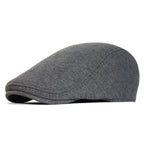 Men’s Cotton Beret – Solid Color Retro Casual Style