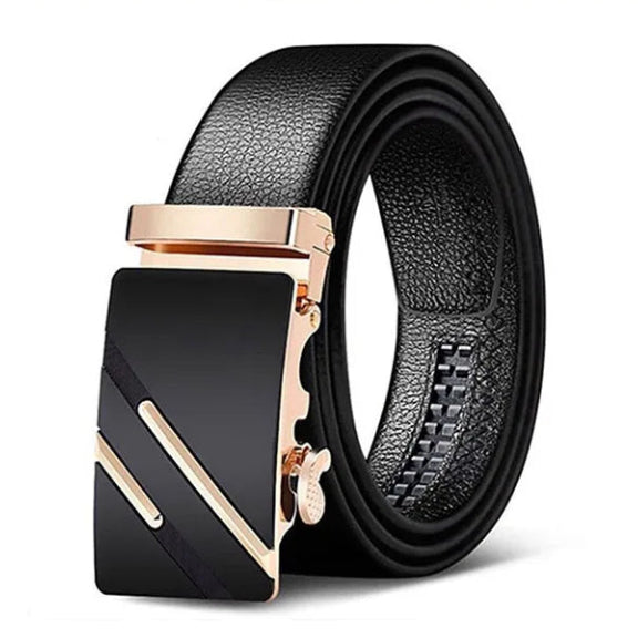 Men’s Genuine Leather Belt – Automatic Buckle, High-Quality Leather Strap for Casual and Jeans Wear