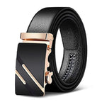 Men’s Genuine Leather Belt – Automatic Buckle, High-Quality Leather Strap for Casual and Jeans Wear