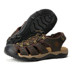 Premium Genuine Leather Sandals – Extended Size Collection, Casual Beach & Outdoor Design