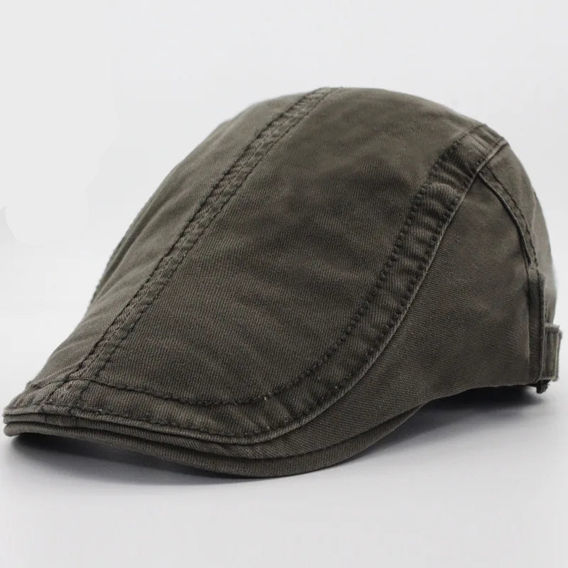 Classic Solid Color Men’s Beret – Cotton Retro Vintage Casual Summer Hat