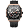 Men’s Luxury Quartz Watch – Business Style with Blue Silicone Band, Luminous Hands and Waterproof Design