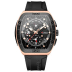 Men’s Luxury Quartz Watch – Business Style with Blue Silicone Band, Luminous Hands and Waterproof Design