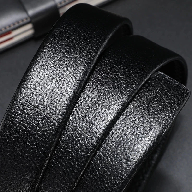 Men’s Genuine Leather Belt – Automatic Buckle, High-Quality Leather Strap for Casual and Jeans Wear