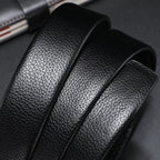 Men’s Genuine Leather Belt – Automatic Buckle, High-Quality Leather Strap for Casual and Jeans Wear